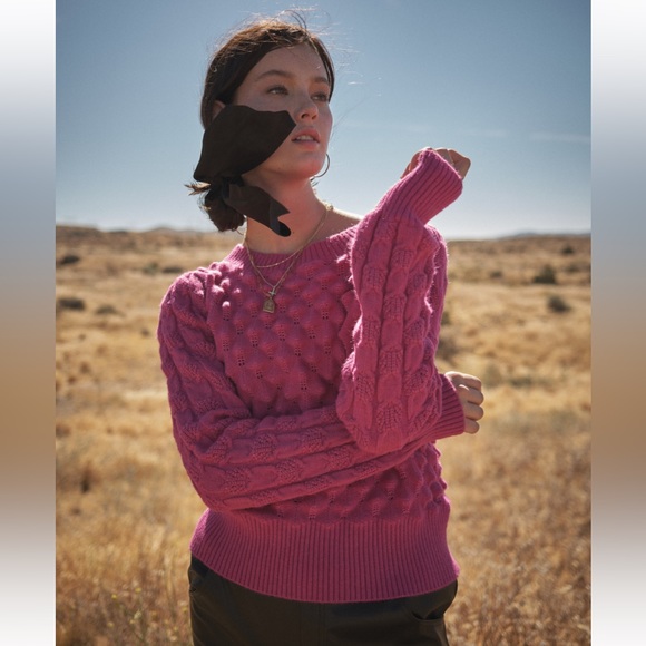 37 Chic Soft Two Tone Textured Sweater Top - Picture 4 of 7